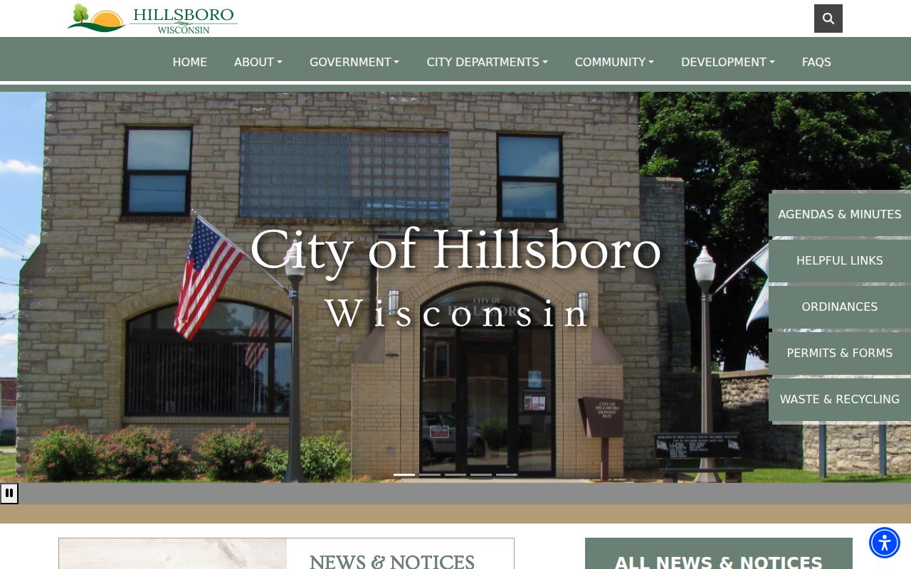 Hillsboro criminal history context in Vernon County from the official city website