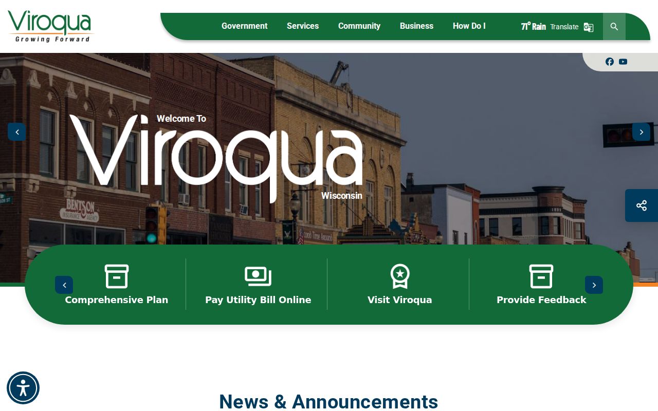 City of Viroqua government source for Viroqua criminal history records